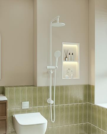 shower niche with light