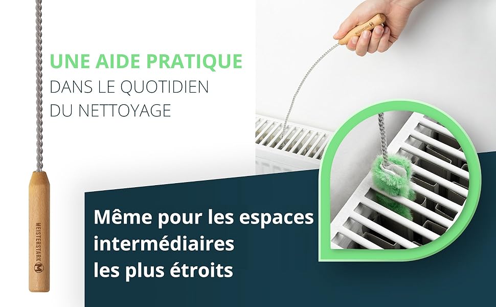 New Brosse pour Radiateur 2.0 Plumeau Radiateur Microfibre Lavable Brosse Radiateur Fonte