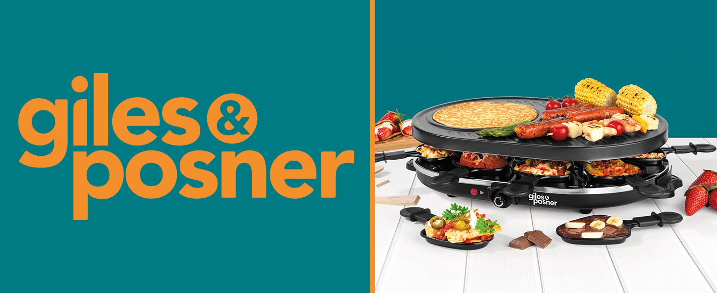 Giles & Posner EK4512G Electric NonStick Raclette Grill and Crepe