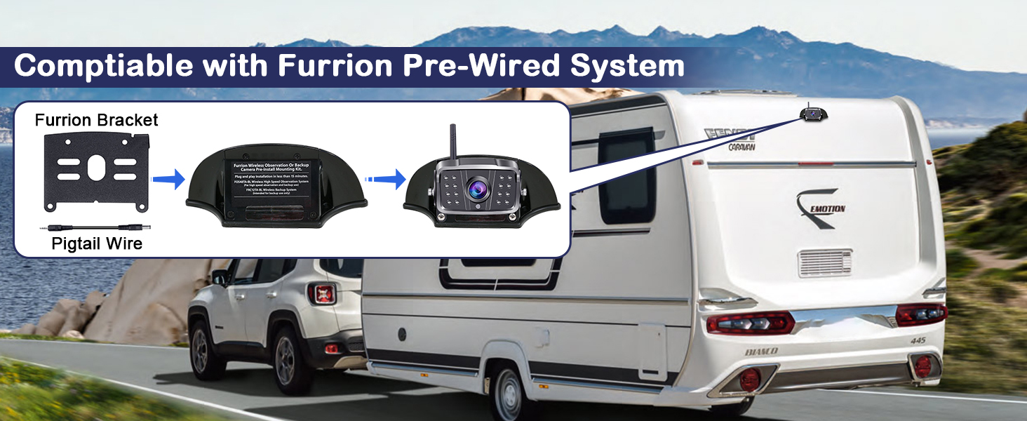 RV Backup Camera Wireless Dual Cameras One for Trailer One for Truck Recording Easy