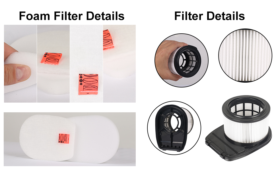 VADUDA 6Pcs Shark Vacuum Replacement Filters for Shark IZ300, IZ300UK