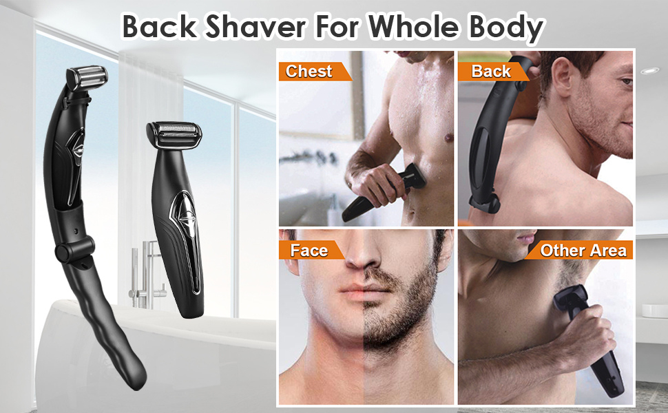 Electric Back Shavers for Men, FERRISA Wet Or Dry Back Razor for Men