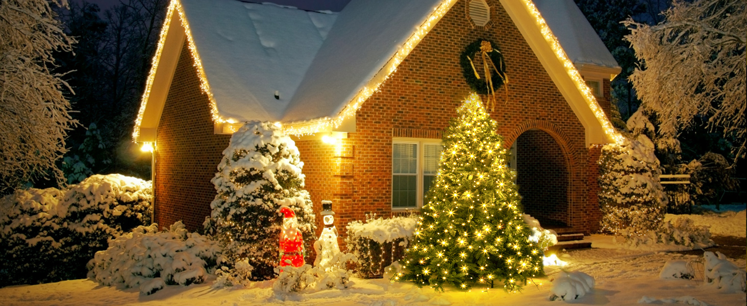 Warm White Christmas Tree Lights Outdoor