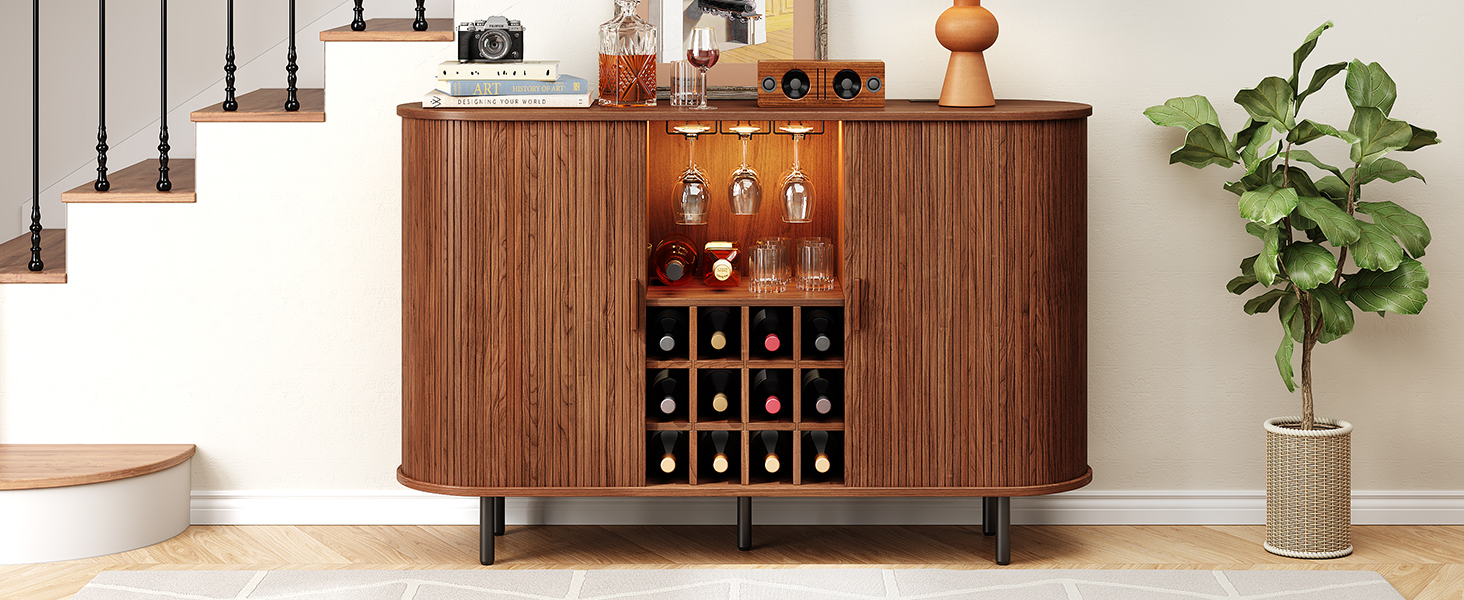 Wine Bar Cabinet with LED Light