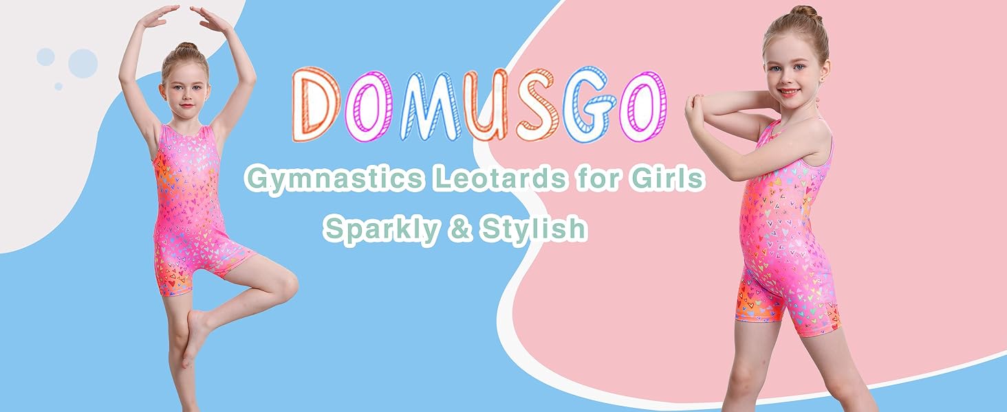 Girls Gymnastics Leotards Hotpink Hearts