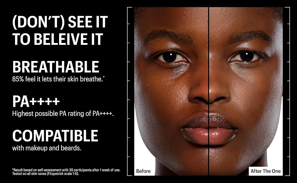 Breathable, PA++++, Compatible with makeup and beards.
