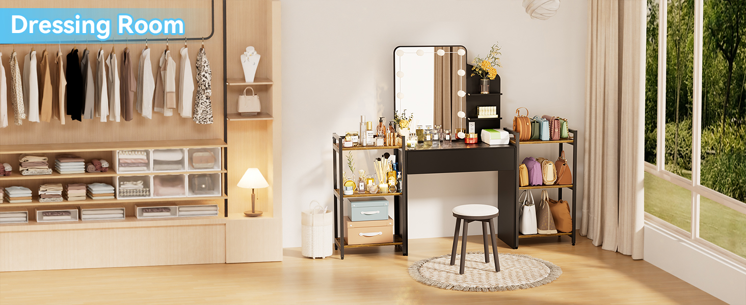 HYPIGO Small Entryway Table, 3Tier Console Table for Small