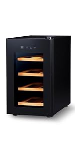 PlusQ ワインセラー 18本 ペルチェ式 PlusQ ワインセラー 家庭用 小型 18本 静音設計 木製棚 2温度