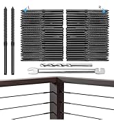 Swage Lag Screws for Cable Railing - 80 Pack Black T316 Stainless Steel Left and Right Handed Thr...