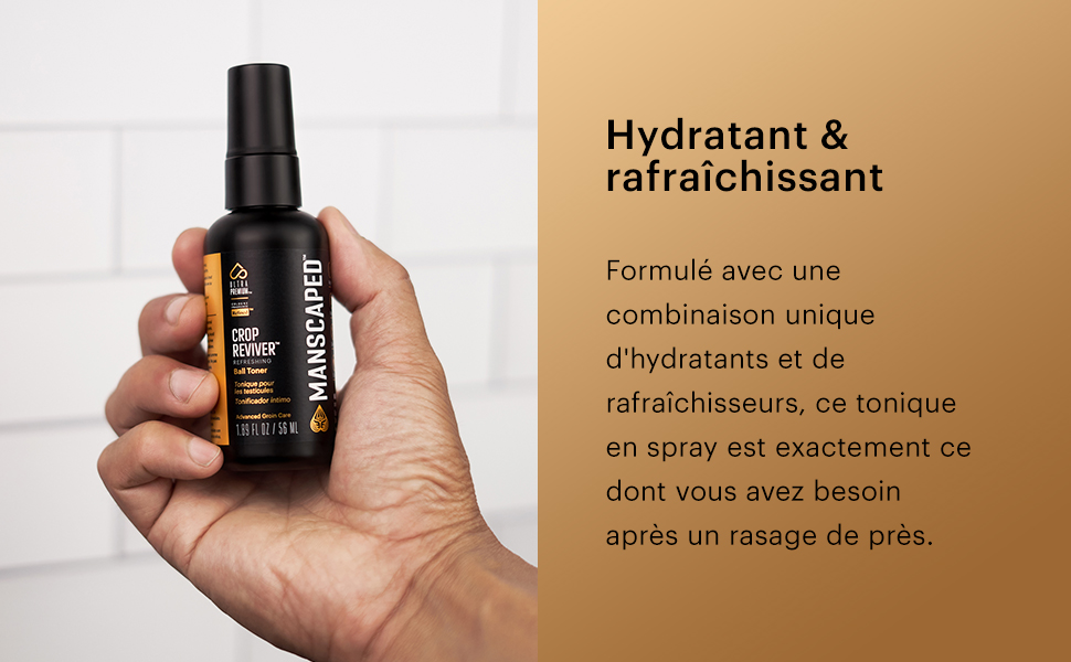 MANSCAPED™ The Crop Reviver™, Spray Corporel Hydratant et Rafraîchissant pour Homme, Spray anti