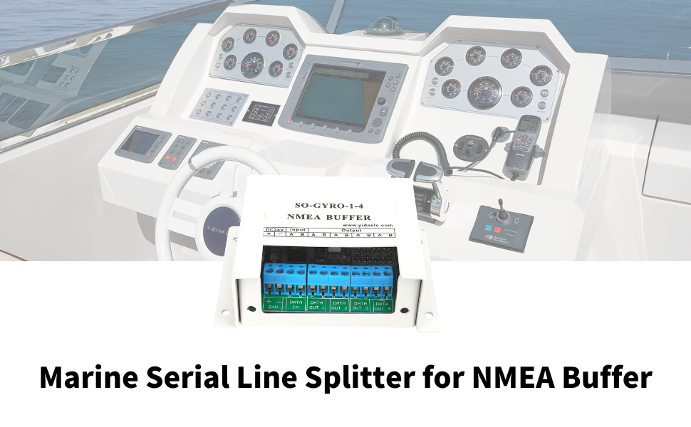 1 in 4 Out Marine Serial Line Splitter for NMEA Buffer, 4