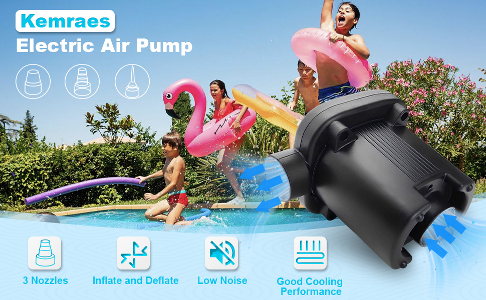 Kemraes Electric Pump for Paddling Pool (2023 Upgraded) Electric Pump