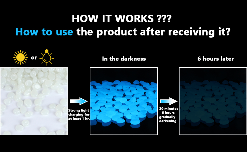 glow in the dark garden pebbles