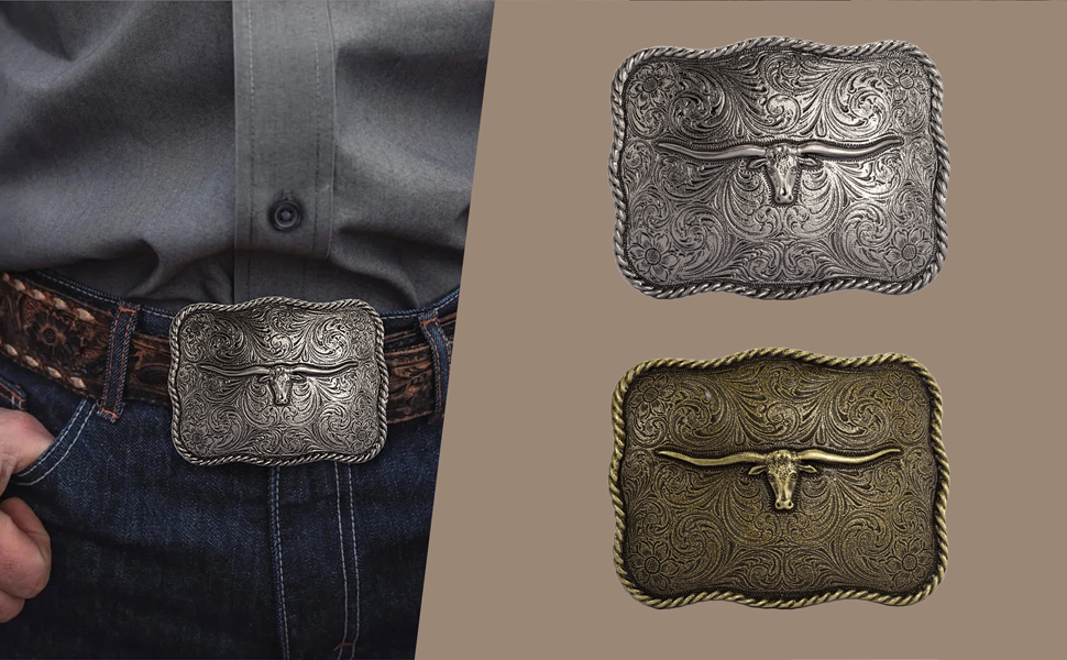 bull skull belt buckle