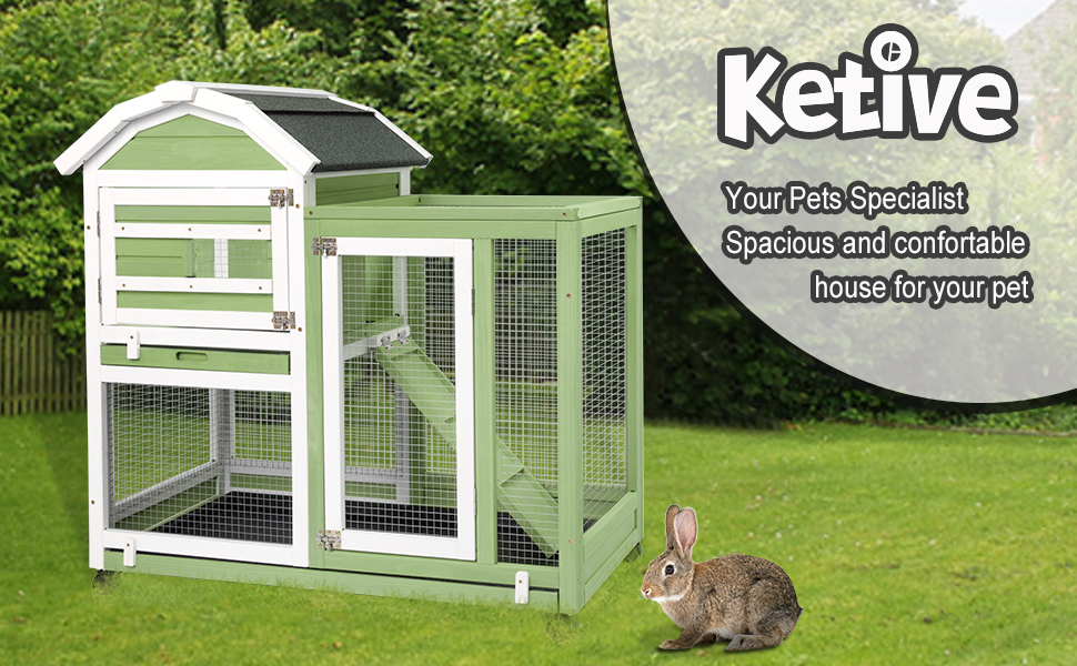 Ketive Rabbit Hutch Indoor Rabbit Cages Outdoor Bunny