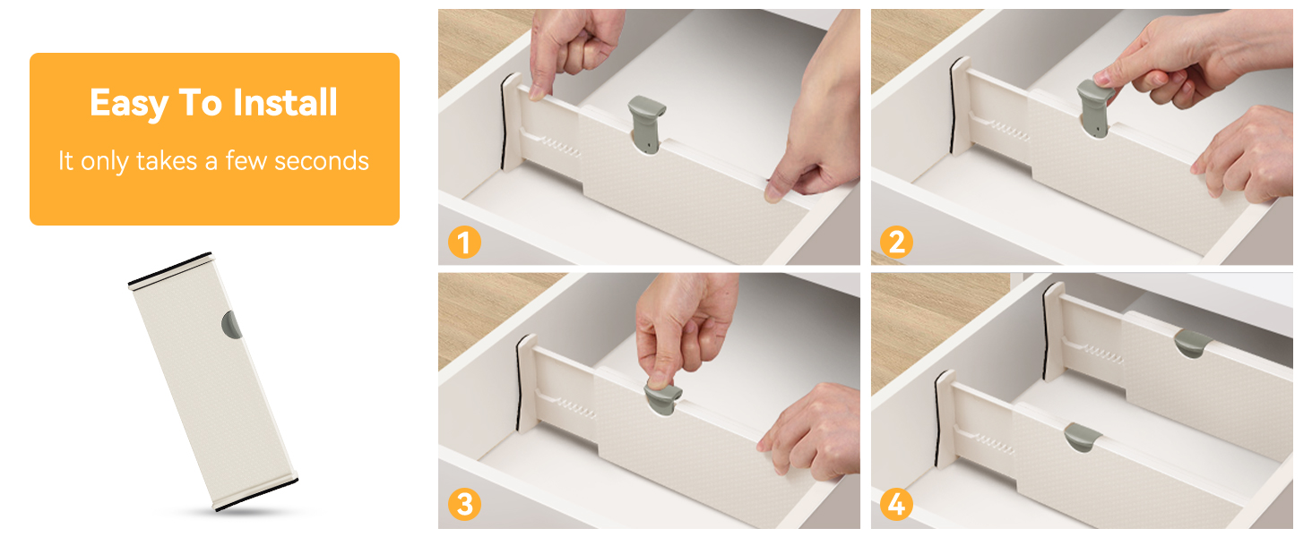 JONYJ Drawer Dividers Organizer 6 Pack, Adjustable