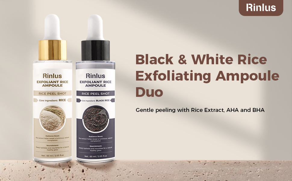 Black & White Rice Exfoliating Ampoule DUO