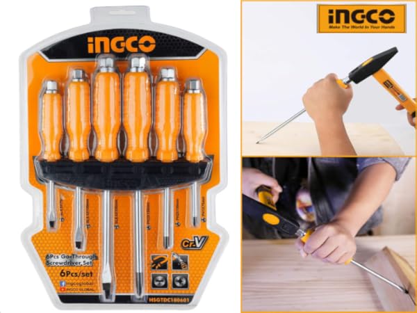 Amazon | INGCO ドライバーセット 貫通ドライバー 6本組 工具