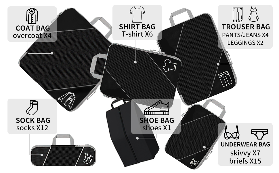compressible packing cubes for travel