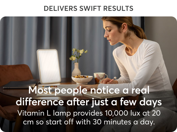 Vitamin L SAD and energy light for winter blues and seasonal depression as well as better sleep