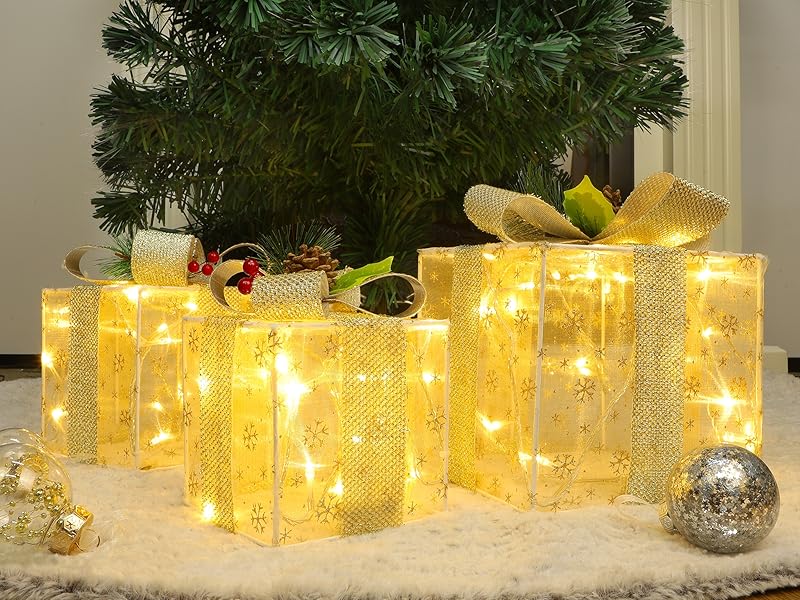 lighted Christmas Gift Boxes