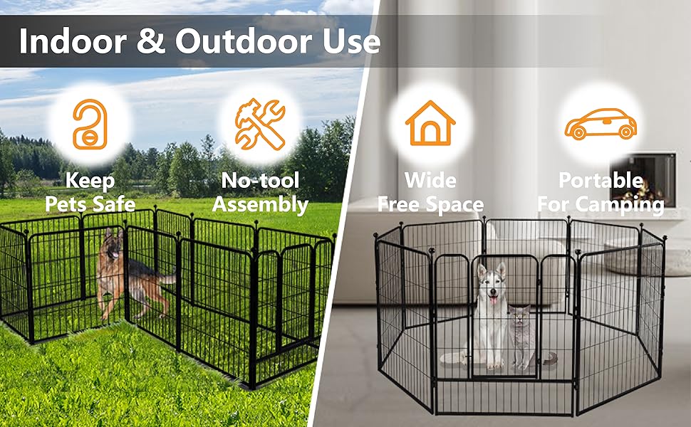 Dogelsy Dog Playpen 8/16 Panels Heavy Duty Puppy Playpen