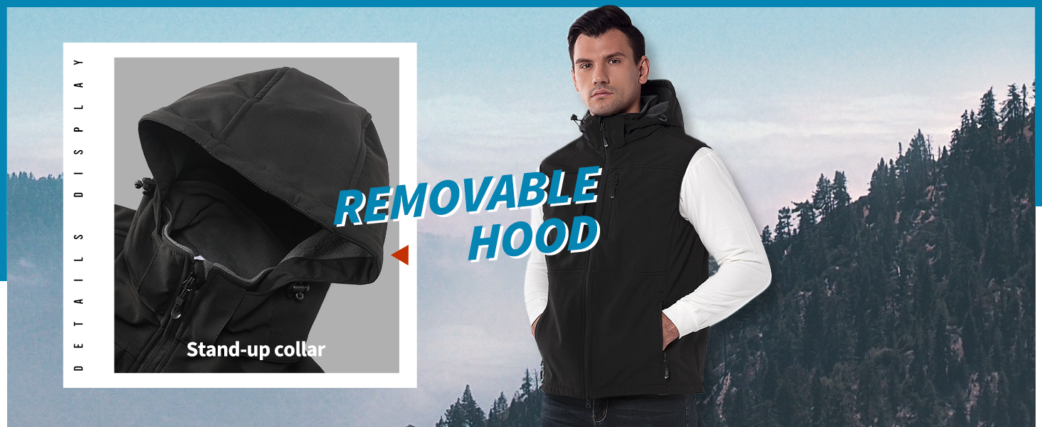 work body warmers for men stand-up collar mens golf gilet with hood