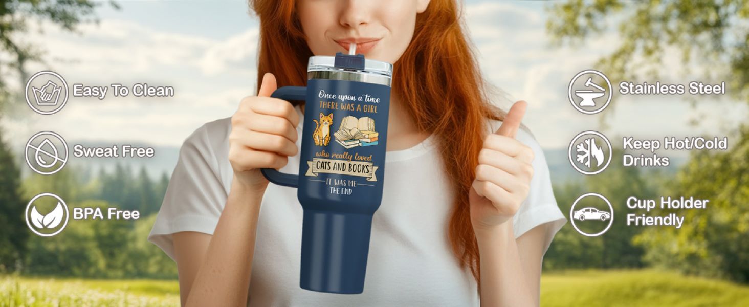 cat tumbler with handle, cat tumbler with lid and straw, cat tumbler 40 oz, cat cup