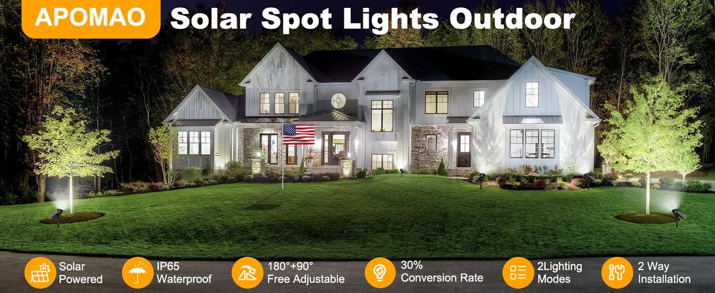 APOMAO Solar Spot Lights Outdoor