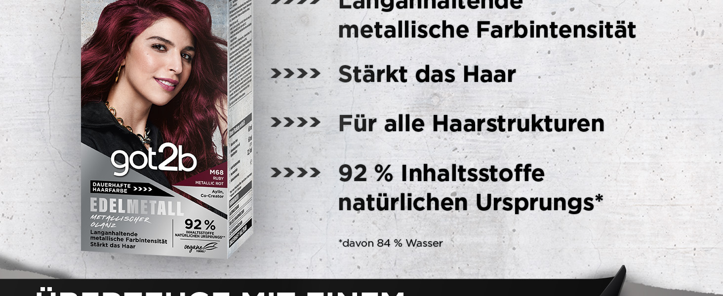 GOT2B Edelmetall M68 Ruby Metallic Rot Stufe 3, 3er Pack (3x 143 ml