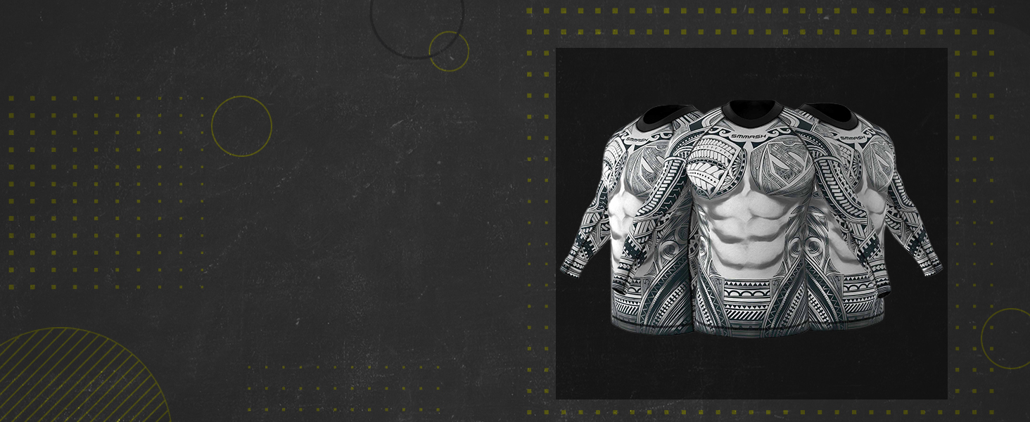 SMMASH Langarmes Rashguard für Herren, Funktionsshirt MMA BJJ Kickboxen Thai Box Cross-Training
