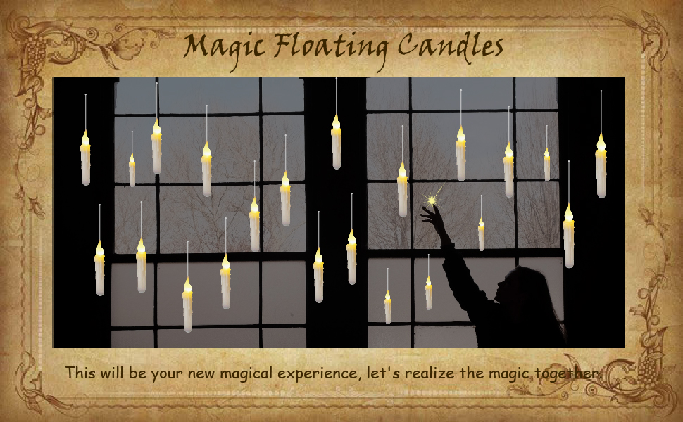 Floating Candles with Wand, 20 PCs Magic Christmas