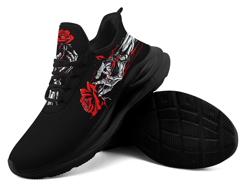 skull rose running shoes