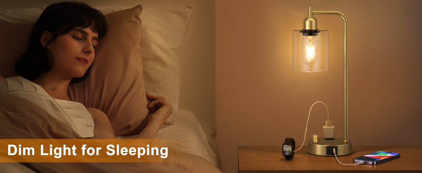 clear bedside lamps with usb ports and outlets