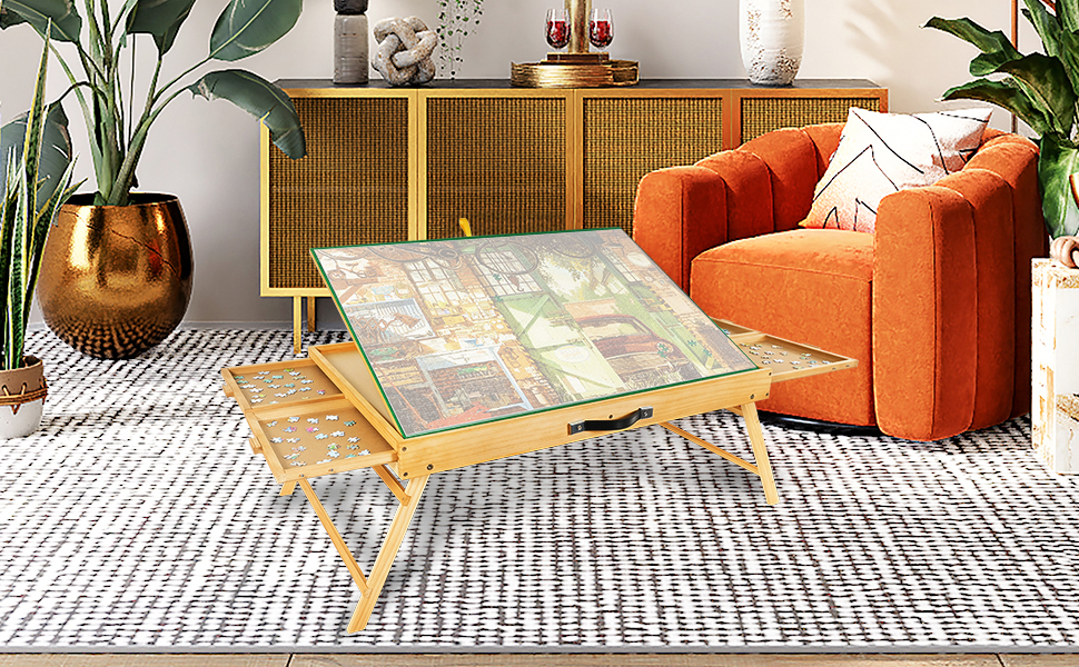 ALL4JIG 1500PCS Portable Puzzle Table with Legs, Adjustable