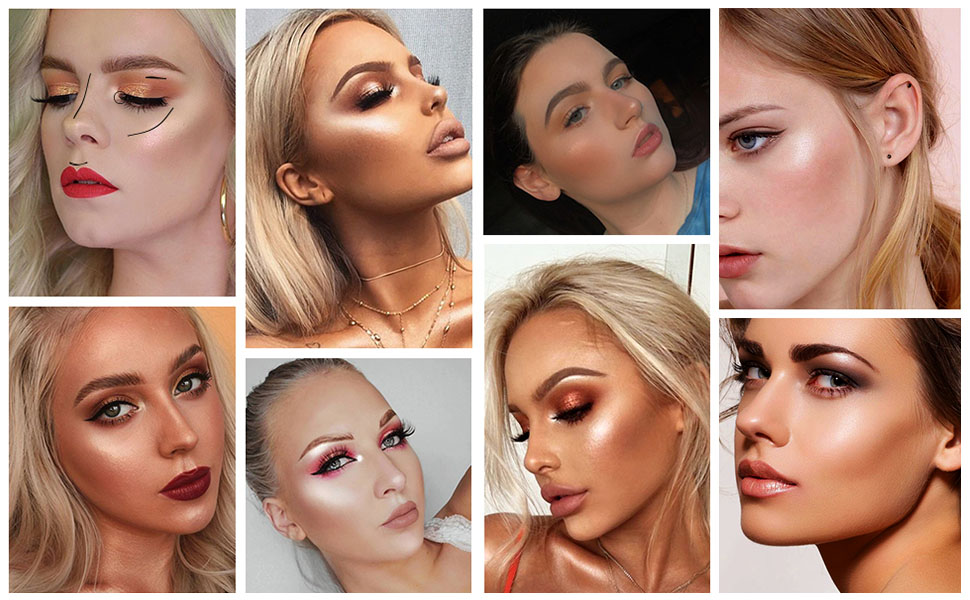 Makeup Palette Facial Bronzers Illuminator Palette, Face Luminizing Highlighter Makeup Palette