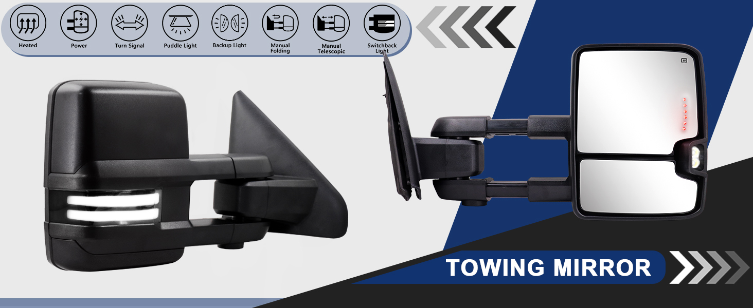 Switchback Towing Mirror Compatible with 20022008 Dodge