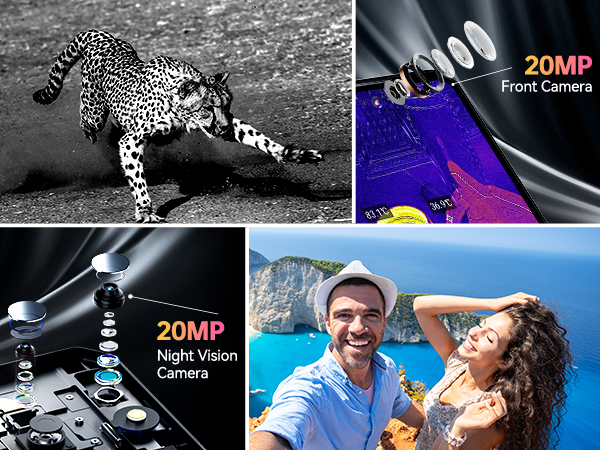  20MP night vision camera. Two IR LED support allows you to take clear photos in complete darkness