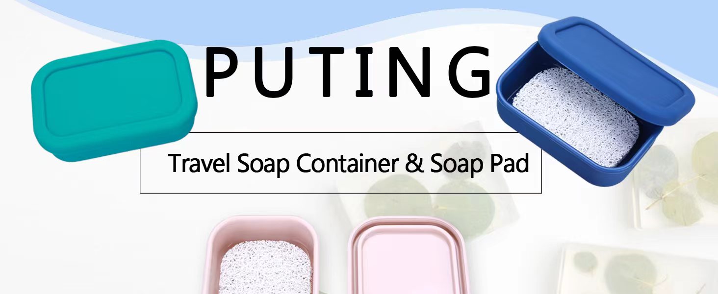 PUTING Silicone Travel Soap Bar Holder, Leak Proof Soap