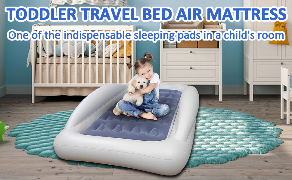 hufaut Inflatable Toddler Travel Bed Portable Toddler Bed