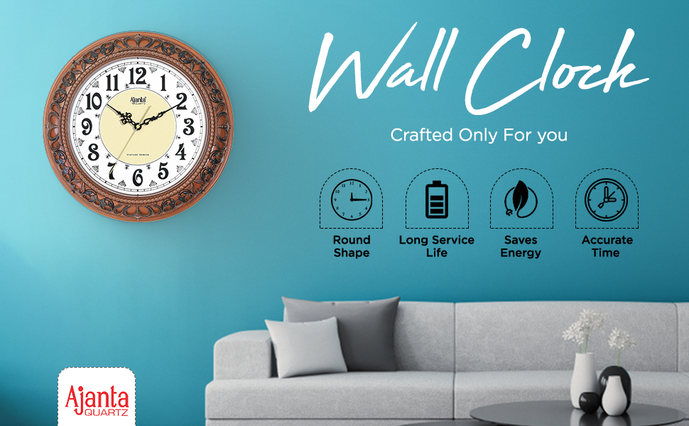Buy Wall Clock Ajanta Quartz Plastic Silent Sweep Movement Vintage 14