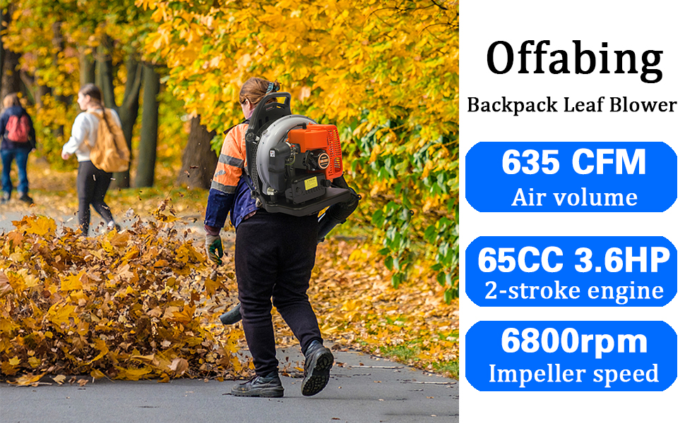 Backpack Leaf Blower, 65CC 3.6HP 2Cycle Backpack Blower Gas