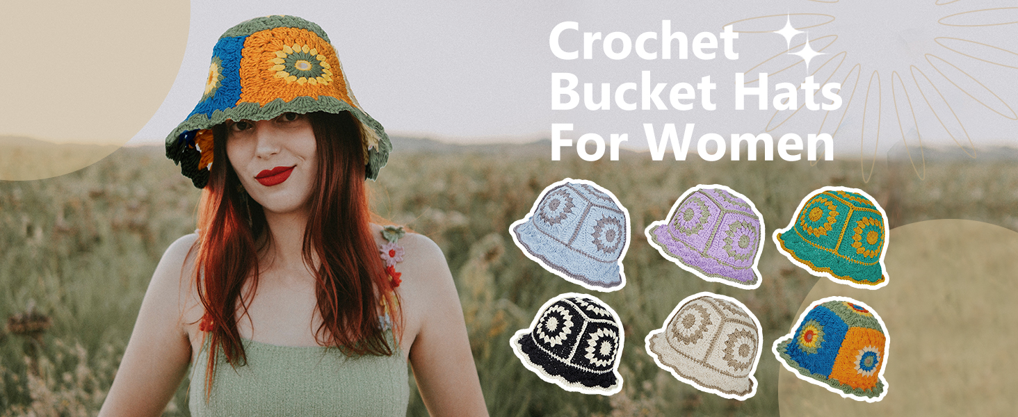 crochet bucket hat knit bucket hat for women