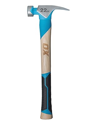 OX Tools Pro 22oz Straight Hickory Handle Hammer with TPR