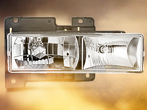 1988-1998 C/K 1500/2500/3500 GMC Sierra 1992-1994 Blazer Yukon 1994-1999 Tahoe Headlight Assembly Chrome Housing Clear Lens