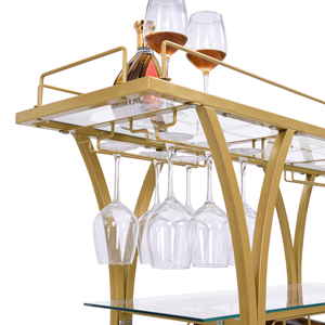 bar cart with holder glass