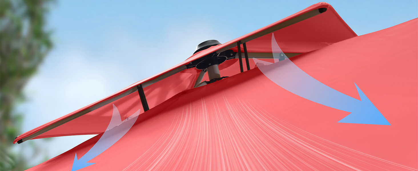 PURPLE LEAF 3 X 3.65 M Garden Cantilever Parasol, Large Rectangular Patio Umbrella With Crank Handle And Tilt For Balcony And Outdoor,Red,3 X 3.65 M 20 parasol umbrella square parasol umbrella solar garden parasol and stand