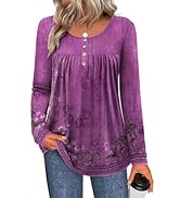 Zeagoo Long Sleeve Shirts for Women Fall Fashion Dressy Casual Blouses Trendy Pleated Tunic Tops ...