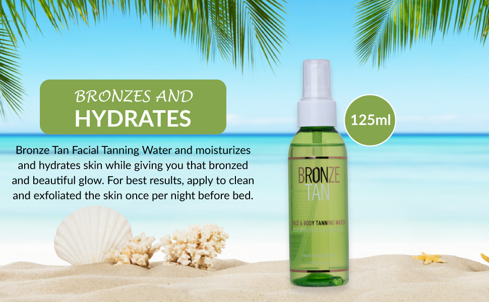 Bronze Tan Face Tanning Water Spray Self Tanner For A Gradual And Natural Sunless Tan