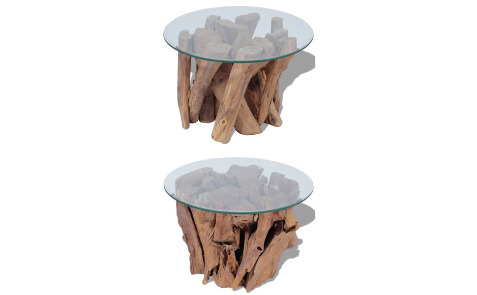 vidaXL Solid Teak Driftwood Coffee Table Living Room Side